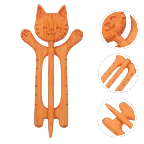 UTHCLO Holz Brosche Katze Handgefertigt Natürliche Holzoptik Leichter Tier Anstecker Modisches Accessoire für Damen zum Fixieren von Pullovern Schals Jacken von UTHCLO