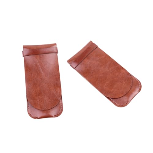 UTHCLO Leder Stiftetui Vintage Handgefertigt Teiliges Kaffeefarbener Stiftschutz Futtertasche für Schule Büro Zuhause Schreibgeräte Aufbewahrung von UTHCLO