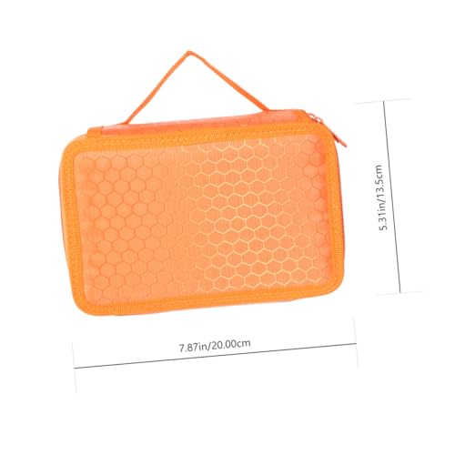 UTHCLO Multifunktionales Mäppchen mit Fächern Buntstifte Organizer Federtasche mit Elastischen Halterungen Geräumiges Stifteetui für Schule und Büro Orange von UTHCLO
