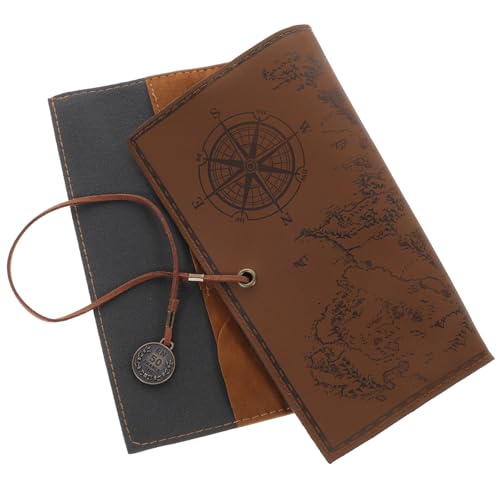 UTHCLO Retro Federmäppchen aus Canvas mit Lederoptik Große Kapazität Glatte Oberfläche Stifteetui Stiftaufbewahrungstasche mit Schatzkarten Design für Schule Büro Künstler und von UTHCLO