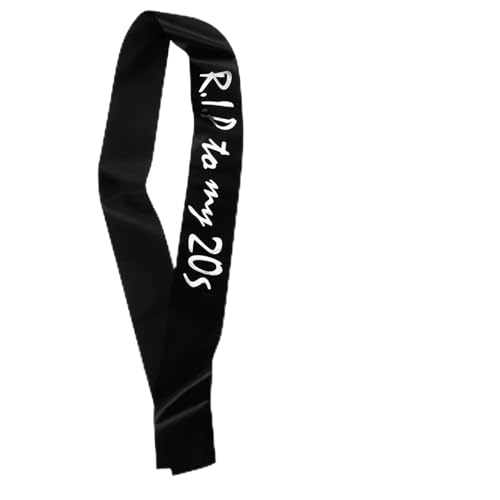 UTHCLO Schwarze Geburtstagsschärpe Rip To My mit Silberner Prägung Kreative Partydekoration und Lustiges Geburtstagszubehör für Frauen für Geburtstagsfeiern und Freundestreffen von UTHCLO