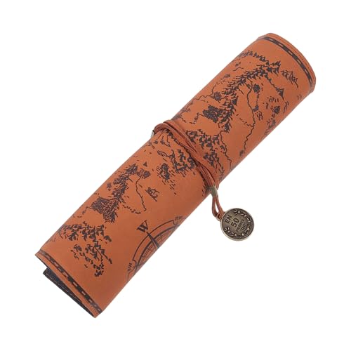 UTHCLO Vintage Roll-up Bleistiftetui Canvas Mit Karte Große Kapazität Aufbewahrungsdesign Für Schule Und Büro Für Künstler Und Studenten von UTHCLO