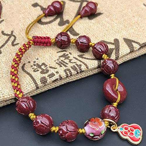 Natürliches Cinnabar Armband Feng Shui Reichtum Armband für Frauen Cinnabar Geschnitzte Lotusperle Cloisonne Calabash Hulu Wu Lou Anhänger Armband Verstellbares Armband Handgewebt Zieht Glück Natürliches Cinnabar Armband Feng Shui Reichtum Armband für Frauen Cinnabar Geschnitzte Lotusperle Cloisonne Calabash Hulu Wu Lou Anhänger Armband Verstellbares Armband Handgewebt Zieht Glück von UTHTY