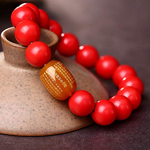 Natürliches Cinnabar-Armband Feng Shui Reichtum Edelstein Armband Natürlicher Cinnabar Roter Achat Herz Sutra Armband Dehnbares Armband Amulett zieht Geld Glück Ward Off Evil Spirits 10 mm (Größe: 12 Natürliches Cinnabar-Armband Feng Shui Reichtum Edelstein Armband Natürlicher Cinnabar Roter Achat Herz Sutra Armband Dehnbares Armband Amulett zieht Geld Glück Ward Off Evil Spirits 10 mm (Größe: 12 von UTHTY