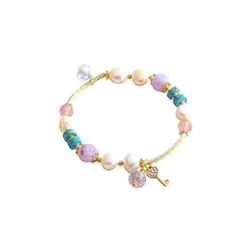 UTHTY Armreif Love Key Multicolor Kristall Natürliche Süßwasserperlen Perlen Strang Armbänder for Frauen Weibliche Mode Armbänder und Armreifen UTHTY Armreif Love Key Multicolor Kristall Natürliche Süßwasserperlen Perlen Strang Armbänder for Frauen Weibliche Mode Armbänder und Armreifen von UTHTY