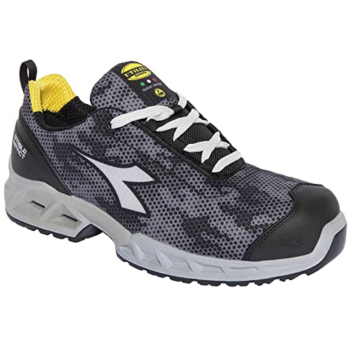 Utility Diadora Unisex Niedriger Arbeitsschuh Shark Stable Impact Low S1p SRC ESD Sneaker, Grau Schwarz, 44 EU von UTILITY DIADORA