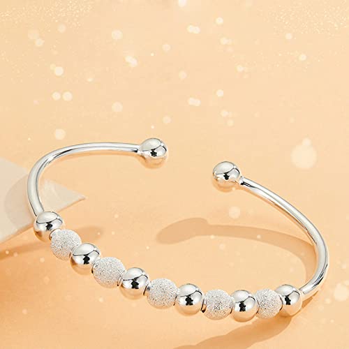 UTLODY Damen 925 Silber Armband Chinesisches Neun Verbundene Perlen Muster Manschette Armreif Freundschaftsarmband Silberschmuck UTLODY Damen 925 Silber Armband Chinesisches Neun Verbundene Perlen Muster Manschette Armreif Freundschaftsarmband Silberschmuck von UTLODY