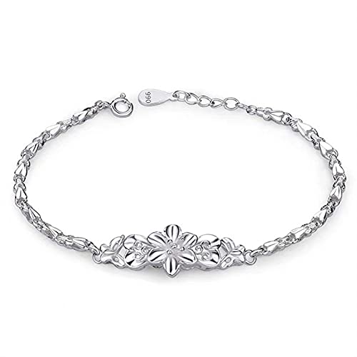 UTLODY Damen 925 Silber Armband Hand Carve Pfingstrose Verstellbar Freundschaftsarmband Silberschmuck G UTLODY Damen 925 Silber Armband Hand Carve Pfingstrose Verstellbar Freundschaftsarmband Silberschmuck G von UTLODY