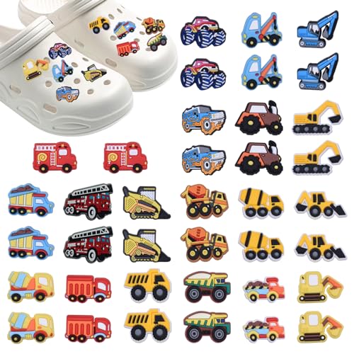 UTMACH 38 Stück Schuh Charms Bagger PVC Schuhanstecker Kinder Cartoon Schuhdekoration Clogs Charm SchuhanhäNger für Kinder und Erwachsene Partys Geschenk von UTMACH