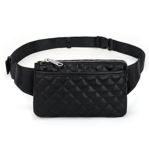 UTO Damen Gürteltasche wasserdichte Nylon Bauchtasche mit 6 Reißverschlüsse strapazierfähiges Oxford-Gewebe Tasche Kratzfeste Hüfttasche von UTO