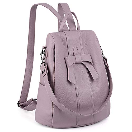 UTO Rucksack Damen PU Leder mit Bowknot Tagesrcusack Elegant Kunstleder Laptop Daypack Moderne Rucksäcke Taschen Geschenk für Frau Freundin Tochter Mutter von UTO