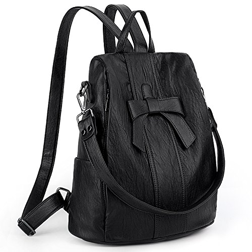 UTO Rucksack Damen PU Leder mit Bowknot Tagesrcusack Elegant Kunstleder Laptop Daypack Moderne Rucksäcke Taschen Geschenk für Frau Freundin Tochter Mutter von UTO