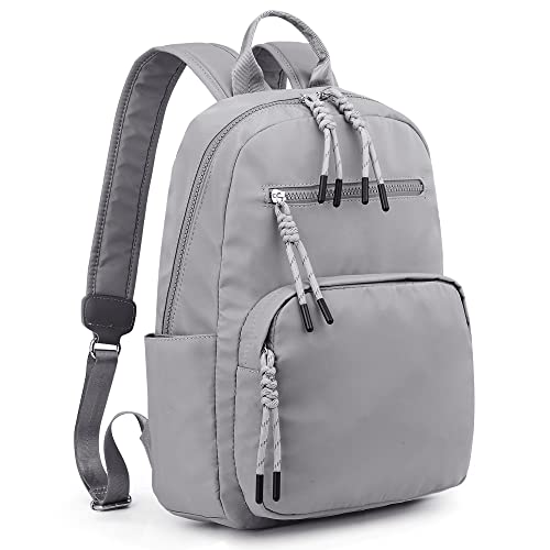 UTO Rucksack damen Schule Wasserdichter 14 Zoll Laptop Schulrucksack für Mädchen Jungen Teenager Freizeit Wandern Daypack Einfarbiger Backpack Laotoptasche Klassischer Fashion Tagesrucksack Grau von UTO