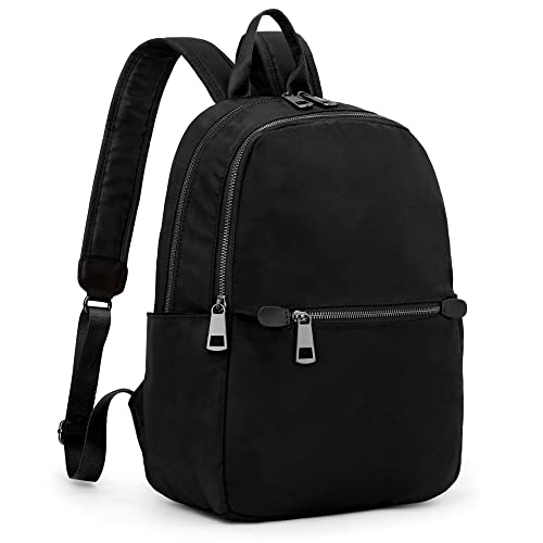 UTO Rucksack damen Schule Wasserdichter 14 Zoll Laptop Schulrucksack für Mädchen Jungen Teenager Freizeit Wandern Daypack Einfarbiger Backpack Laotoptasche Klassischer Fashion Tagesrucksack Schwarz von UTO