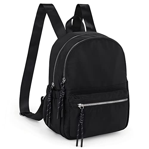 UTO Rucksack damen Schule Wasserdichter 14 Zoll Laptop Schulrucksack für Mädchen Jungen Teenager Freizeit Wandern Daypack Einfarbiger Backpack Laotoptasche Klassischer Fashion Tagesrucksack Schwarz von UTO