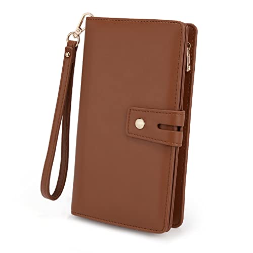 UTO Wristlet Geldbörse Damen Abnehmbarer Scheckhefthalter RFID Karte Bill Clutch Wallet Telefon Organizer Langes Portemonnaie von UTO