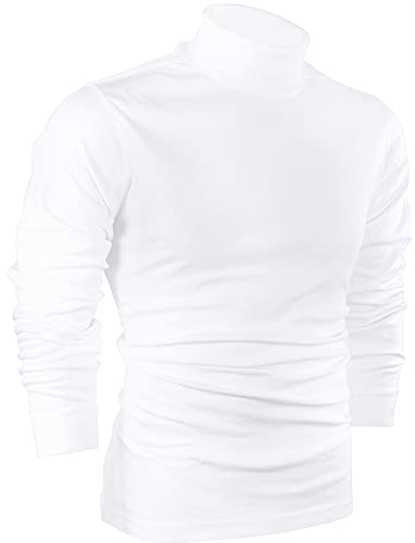 Utopia Wear Herren Rollkragen Slim Fit Leichter Pullover Top, Weiss/opulenter Garten, XX-Large von UTOPIA DEALS