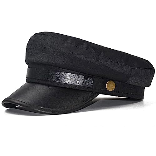 UTOWO Damen Tweed-Plaid-Newsboy Fiddler Cap Klassische Cabbie-Berets Hut Winter Mode Teens Verstellbar 55-57CM, Schwarzer Hut, M/L von UTOWO