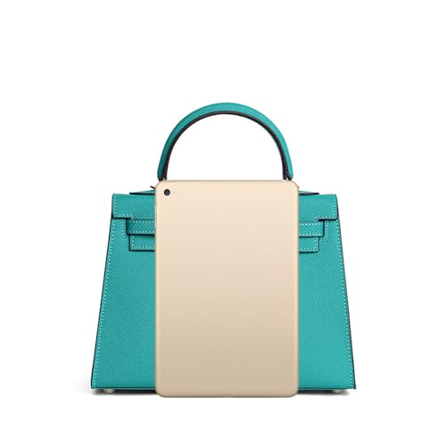 UTOYA Echtleder Henkeltasche, Damenhandtasche mit Schloss, Umhängetasche, Portemonnaie (Green 2,28CM Gold Lock) von UTOYA