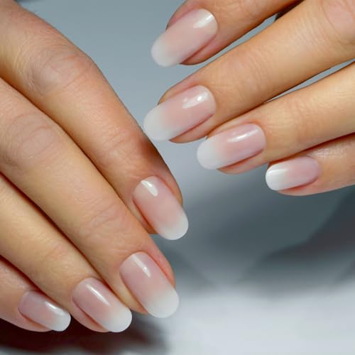 24 Stück Kiss Nails, künstliche Nägel, French Tip künstliche Nägel Kiss Nails künstliche Nägel kurze Klebenägel French Nails für Frauen und Mädchen zum täglichen Tragen von UTXN