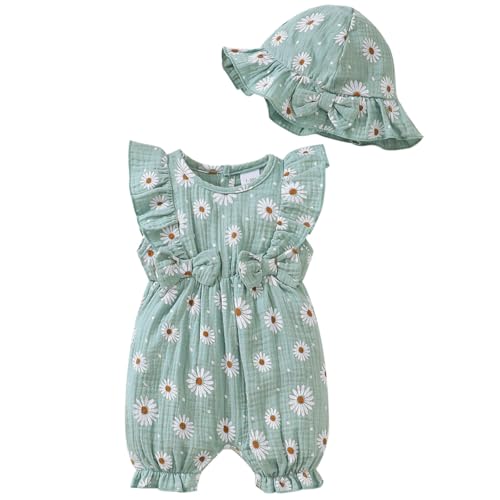 UUAISSO Neugeborenes Baby Mädchen Kleidung Langarm Rüschen Overall Bowknot Romper Infant Mädchen Herbst Winter Outfits Ärmellos grün 3-6 Monate von UUAISSO