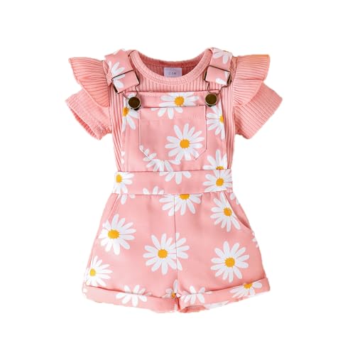 UUAISSO Neugeborenes Mädchen Kleidung Gänseblümchen-Aufdruck Gerüschtes Oberteil mit Hosenträgerhose und Tasche Shorts Sommerkleidung rosa 12-18 Monate UUAISSO Neugeborenes Mädchen Kleidung Gänseblümchen-Aufdruck Gerüschtes Oberteil mit Hosenträgerhose und Tasche Shorts Sommerkleidung rosa 12-18 Monate von UUAISSO