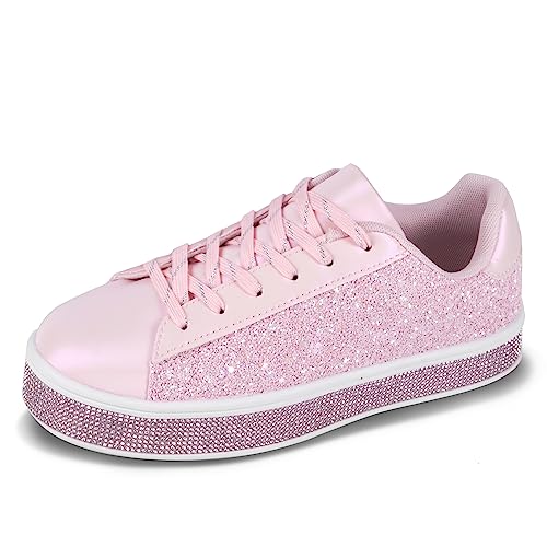 UUBARIS Damen Glitzer Tennis Sneakers Neon Dressy Sparkly Sneakers Strass Bling Hochzeit Brautschuhe Glänzende Pailletten Schuhe, Newpink Glitter, 43 EU UUBARIS Damen Glitzer Tennis Sneakers Neon Dressy Sparkly Sneakers Strass Bling Hochzeit Brautschuhe Glänzende Pailletten Schuhe, Newpink Glitter, 43 EU von UUBARIS