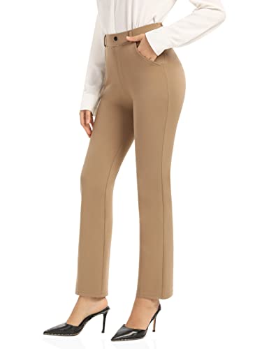 UUE Anzughose für Damen Business Casual Stretch Pull On Yoga Anzughose Gerades Bein Arbeitshose mit Taschen von UUE