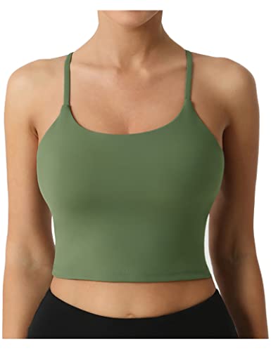 UUE Sport BH Damen Gepolstert, Yoga Sports Top Mittlere Halt Fuer Fitness Lauf Yoga, Longline Strech Sports Bra mit Abnehmbaren Cups von UUE