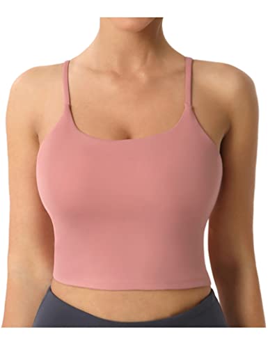 UUE Sport BH Damen Gepolstert, Yoga Sports Top Mittlere Halt Fuer Fitness Lauf Yoga, Longline Strech Sports Bra mit Abnehmbaren Cups von UUE