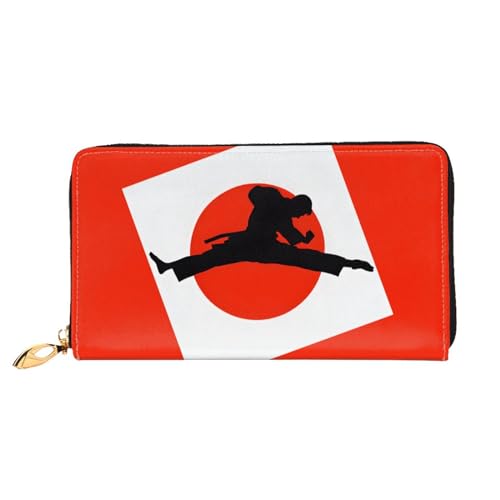 UUYHHGB (Taekwondo-Design) Geldbörse mit großem Fassungsvermögen, PU-Leder, Kreditkartenhalter, Handy, Scheckbuch, Organizer, Reißverschluss, bunte Geldbörsen, Clutch, Geldbörse für Damen und Herren, von UUYHHGB