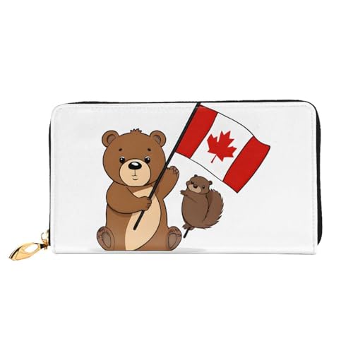 UUYHHGB Geldbörse mit Bären- und Flaggenmotiv, großes Fassungsvermögen, PU-Leder, Kreditkartenhalter, Handy, Scheckbuch, Organizer, Reißverschluss, bunte Geldbörsen, Clutch, Geldbörse für Damen und UUYHHGB Geldbörse mit Bären- und Flaggenmotiv, großes Fassungsvermögen, PU-Leder, Kreditkartenhalter, Handy, Scheckbuch, Organizer, Reißverschluss, bunte Geldbörsen, Clutch, Geldbörse für Damen und von UUYHHGB