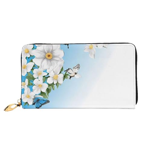 UUYHHGB Geldbörse mit Blumenmuster und Schmetterling, großes Fassungsvermögen, PU-Leder, Kreditkartenhalter, Handy, Scheckbuch, Organizer, Reißverschluss, bunte Geldbörsen, Clutch, Geldbörse für Damen UUYHHGB Geldbörse mit Blumenmuster und Schmetterling, großes Fassungsvermögen, PU-Leder, Kreditkartenhalter, Handy, Scheckbuch, Organizer, Reißverschluss, bunte Geldbörsen, Clutch, Geldbörse für Damen von UUYHHGB