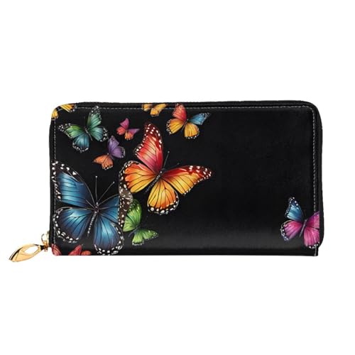 UUYHHGB Geldbörse mit Schmetterlingsmotiv, großes Fassungsvermögen, PU-Leder, Kreditkartenhalter, Handy, Scheckbuch, Organizer, Reißverschluss, bunte Geldbörsen, Clutch, Geldbörse für Damen und UUYHHGB Geldbörse mit Schmetterlingsmotiv, großes Fassungsvermögen, PU-Leder, Kreditkartenhalter, Handy, Scheckbuch, Organizer, Reißverschluss, bunte Geldbörsen, Clutch, Geldbörse für Damen und von UUYHHGB