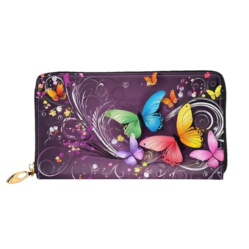 UUYHHGB Geldbörse mit Schmetterlingsmotiv, großes Fassungsvermögen, PU-Leder, Kreditkartenhalter, Handy, Scheckbuch, Organizer, Reißverschluss, bunte Geldbörsen, Clutch, Geldbörse für Damen und UUYHHGB Geldbörse mit Schmetterlingsmotiv, großes Fassungsvermögen, PU-Leder, Kreditkartenhalter, Handy, Scheckbuch, Organizer, Reißverschluss, bunte Geldbörsen, Clutch, Geldbörse für Damen und von UUYHHGB
