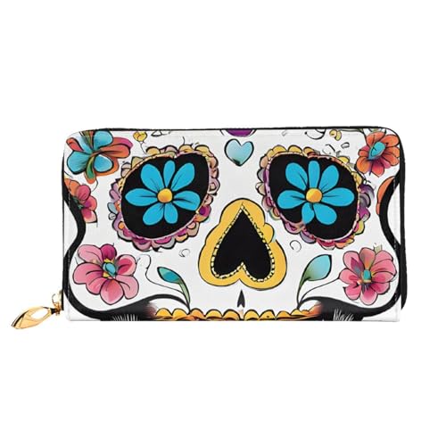UUYHHGB Geldbörse mit Totenkopf-Aufdruck, großes Fassungsvermögen, PU-Leder, Kreditkartenhalter, Handy, Scheckbuch, Organizer, Reißverschlusstasche, bunte Geldbörse, Clutch, Geldbörse für Damen und UUYHHGB Geldbörse mit Totenkopf-Aufdruck, großes Fassungsvermögen, PU-Leder, Kreditkartenhalter, Handy, Scheckbuch, Organizer, Reißverschlusstasche, bunte Geldbörse, Clutch, Geldbörse für Damen und von UUYHHGB