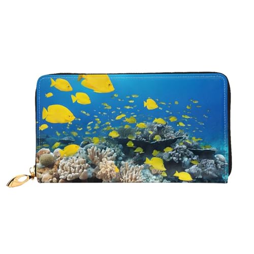 UUYHHGB Geldbörse mit buntem Fisch-Aufdruck, großes Fassungsvermögen, PU-Leder, Kreditkartenhalter, Handy, Scheckbuch, Organizer, Reißverschlusstasche, bunte Geldbörsen, Clutch, Geldbörse für Damen UUYHHGB Geldbörse mit buntem Fisch-Aufdruck, großes Fassungsvermögen, PU-Leder, Kreditkartenhalter, Handy, Scheckbuch, Organizer, Reißverschlusstasche, bunte Geldbörsen, Clutch, Geldbörse für Damen von UUYHHGB