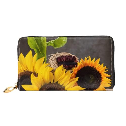 UUYHHGB Geldbörse mit gelben Sonnenblumen, großes Fassungsvermögen, PU-Leder, Kreditkartenhalter, Handy, Scheckbuch, Organizer, Reißverschlusstasche, bunte Geldbörsen, Clutch, Geldbörse für Damen und UUYHHGB Geldbörse mit gelben Sonnenblumen, großes Fassungsvermögen, PU-Leder, Kreditkartenhalter, Handy, Scheckbuch, Organizer, Reißverschlusstasche, bunte Geldbörsen, Clutch, Geldbörse für Damen und von UUYHHGB