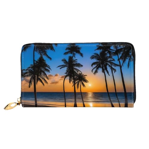 UUYHHGB Geldbörse mit großem Fassungsvermögen (Hawaii-Strand), PU-Leder, Kreditkartenhalter, Handy, Scheckbuch, Organizer, Reißverschluss, bunte Geldbörsen, Clutch, Geldbörse für Damen und Herren, von UUYHHGB
