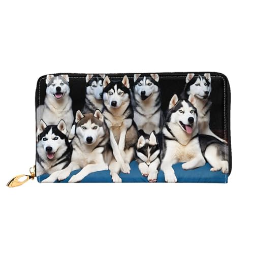 UUYHHGB Geldbörse mit niedlichem Husky-Aufdruck, großes Fassungsvermögen, PU-Leder, Kreditkartenhalter, Handy, Scheckbuch, Organizer, Reißverschlusstasche, bunte Geldbörse, Clutch, Geldbörse für Damen UUYHHGB Geldbörse mit niedlichem Husky-Aufdruck, großes Fassungsvermögen, PU-Leder, Kreditkartenhalter, Handy, Scheckbuch, Organizer, Reißverschlusstasche, bunte Geldbörse, Clutch, Geldbörse für Damen von UUYHHGB