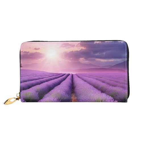 UUYHHGB Geldbörse mit romantischem violettem Lavendelaufdruck, großes Fassungsvermögen, PU-Leder, Kreditkartenhalter, Handy, Scheckbuch, Organizer, Reißverschlusstasche, bunte Geldbörsen, Clutch, UUYHHGB Geldbörse mit romantischem violettem Lavendelaufdruck, großes Fassungsvermögen, PU-Leder, Kreditkartenhalter, Handy, Scheckbuch, Organizer, Reißverschlusstasche, bunte Geldbörsen, Clutch, von UUYHHGB