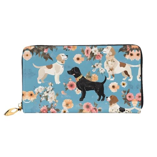 UUYHHGB Geldbörse mit süßem Basset Hound Blumenmuster, großes Fassungsvermögen, PU-Leder, Kreditkartenhalter, Handy, Scheckbuch, Organizer, Reißverschluss, bunte Geldbörsen, Clutch, Geldbörse für UUYHHGB Geldbörse mit süßem Basset Hound Blumenmuster, großes Fassungsvermögen, PU-Leder, Kreditkartenhalter, Handy, Scheckbuch, Organizer, Reißverschluss, bunte Geldbörsen, Clutch, Geldbörse für von UUYHHGB