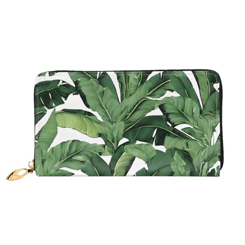 UUYHHGB Geldbörse mit tropischem Bananenpalmenblatt, großes Fassungsvermögen, PU-Leder, Kreditkartenhalter, Handy, Scheckbuch, Organizer, Reißverschlusstasche, bunte Geldbörsen, Clutch, Geldbörse für UUYHHGB Geldbörse mit tropischem Bananenpalmenblatt, großes Fassungsvermögen, PU-Leder, Kreditkartenhalter, Handy, Scheckbuch, Organizer, Reißverschlusstasche, bunte Geldbörsen, Clutch, Geldbörse für von UUYHHGB