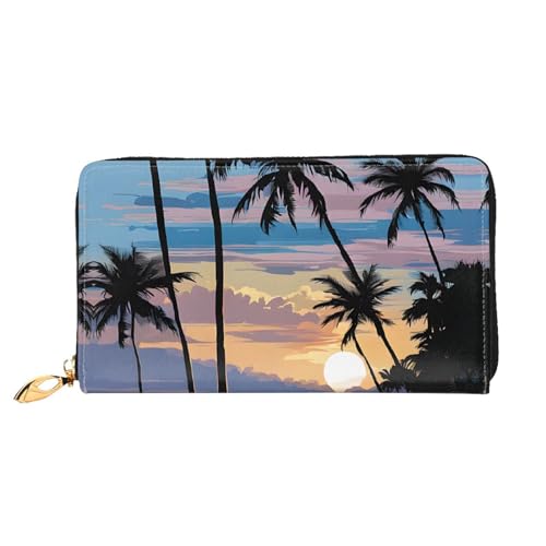 UUYHHGB Geldbörse mit tropischem Sonnenuntergang-Druck, großes Fassungsvermögen, PU-Leder, Kreditkartenhalter, Handy, Scheckbuch, Organizer, Reißverschluss, bunte Geldbörsen, Clutch, Geldbörse für UUYHHGB Geldbörse mit tropischem Sonnenuntergang-Druck, großes Fassungsvermögen, PU-Leder, Kreditkartenhalter, Handy, Scheckbuch, Organizer, Reißverschluss, bunte Geldbörsen, Clutch, Geldbörse für von UUYHHGB