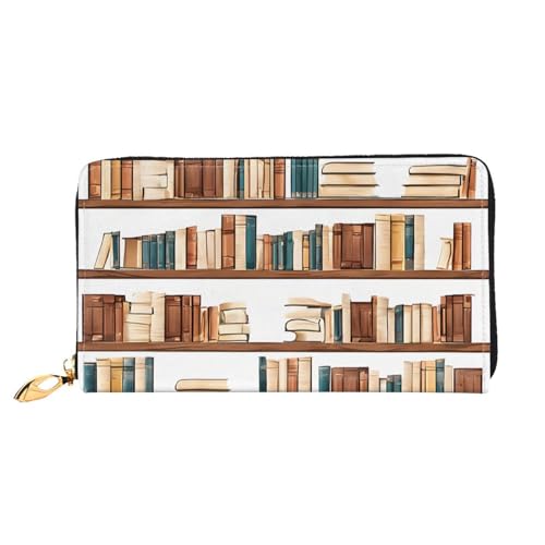UUYHHGB Lustige Bücherregal-Kollektion, bedruckt, großes Fassungsvermögen, PU-Leder, Kreditkartenhalter, Handy, Scheckbuch, Organizer, Reißverschluss, bunte Geldbörsen, Clutch, Geldbörse für Damen und UUYHHGB Lustige Bücherregal-Kollektion, bedruckt, großes Fassungsvermögen, PU-Leder, Kreditkartenhalter, Handy, Scheckbuch, Organizer, Reißverschluss, bunte Geldbörsen, Clutch, Geldbörse für Damen und von UUYHHGB