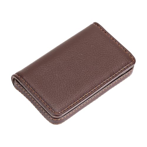 UUYYEO PU Leder Visitenkartenetui Tasche Namenskartenhalter Kreditkartenetui Brieftasche Visitenkarten Organizer Box Multi Card Case für Damen Herren Braun von UUYYEO