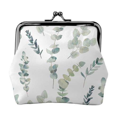 Eucalyptus Leaves Coin Purse Coin Purse Lipstick Cosmetic Accessories Organizer for Daily Use, Schwarz , Einheitsgröße, Münztasche von UVBDF