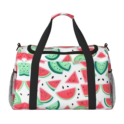 Fruits Wassermelonen-Wochenend-Tragetasche, für Damen und Herren, perfekt für Vielflieger, Schwarz , Einheitsgröße von UVBDF