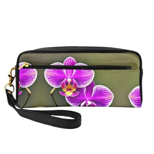 Kosmetiktasche mit Orchideenblumen, Reise-Kosmetiktasche, Make-up-Tasche für Damen, Make-up-Organizer, Reiseutensilien, Schwarz , Einheitsgröße, Kosmetiktasche von UVBDF