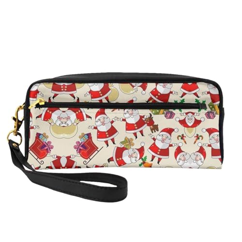 Kosmetiktasche mit Weihnachtsmotiv, Cartoon-Weihnachtsmann, Reise-Kosmetiktasche, Make-up-Tasche für Damen, Make-up-Organizer, Reiseutensilien, Schwarz , Einheitsgröße, Kosmetiktasche von UVBDF